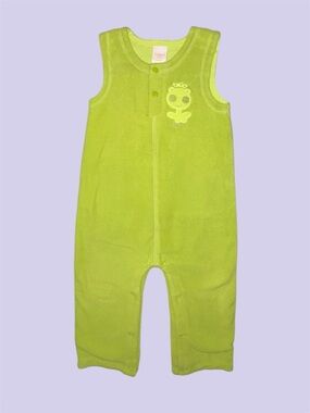 Vintage OshKosh B'gosh Lime Green Sleeveless Sleep Romper